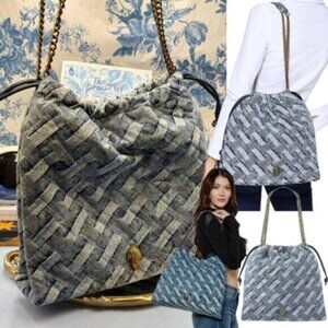 🆕 KURT GEIGER LONDON 🧿 NWOT Kensington Denim Drawstring Shoulder Bag